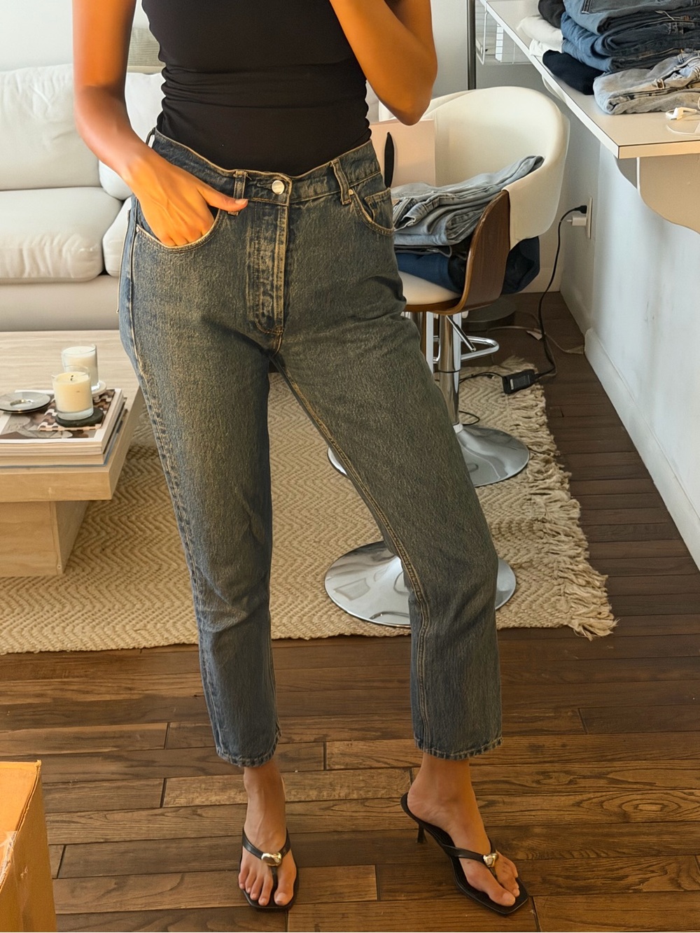 Anine Bing - Classic High-Rise Straight Women’s Jeans - Blue